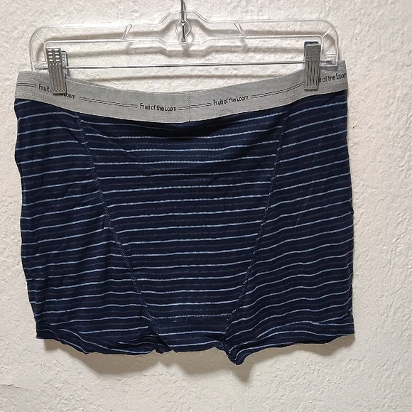 2 Pair Of Men's  Vintage Fruit of the Loom Striped Trunk Briefs Size L - Picture 7 of 8